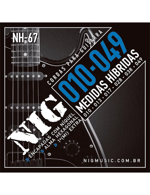 NIG® NH-67 10-49 Cuerdas Guitarra Eléctrica Híbrida Acero Níquel Híbrida Extra: 1 Cuerda (1ra) y 1 Uñeta