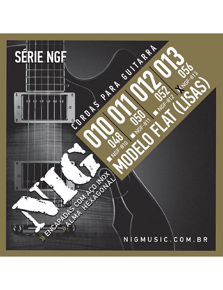 NIG® NGF-813 13-56 Cuerdas Guitarra Eléctrica Flat Acero