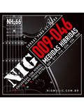 NIG® NH-66 9-46 Cuerdas Guitarra Eléctrica Híbrida Acero Níquel Extra: 1 Cuerda (1ra) y 1 Uñeta