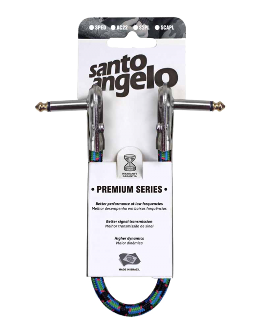 Santo Angelo® AC22 60cm Cable Pedal Textil Plug ¼" 90° a Plug ¼" L 90° OFHC