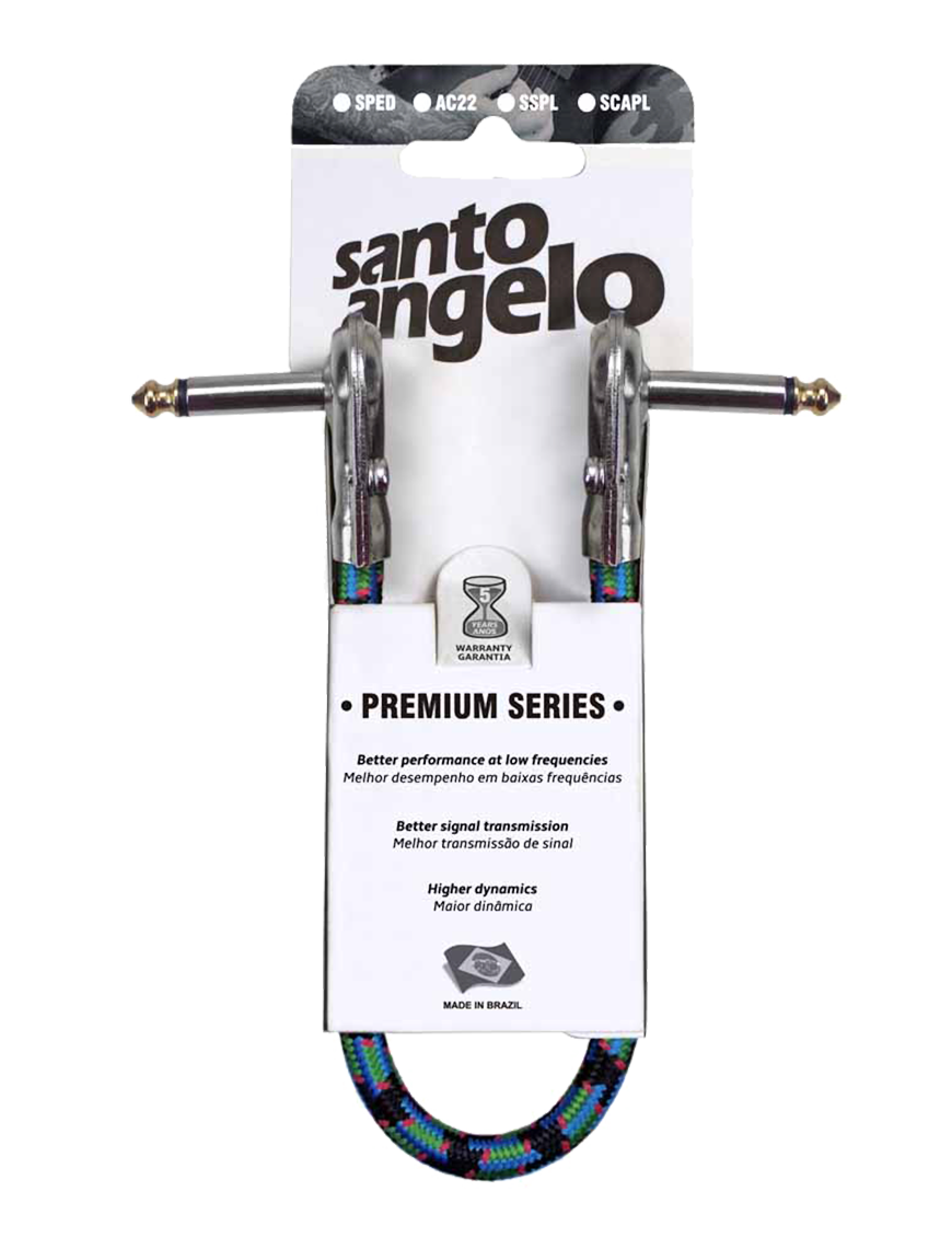 Santo Angelo® AC22 60cm Cable Pedal Textil Plug ¼" 90° a Plug ¼" L 90° OFHC