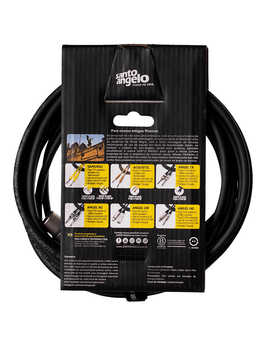 Santo Angelo Angel Lw Cable Micrófono Xlr A Xlr Ofhc | 25mt