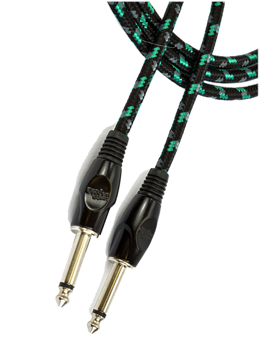 Santo Angelo® ANGEL Textil 4.57mt Cable Instrumento Plug ¼" Recto a Plug ¼" Recto OFHC