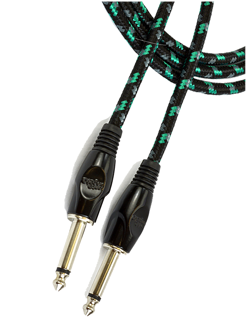 Santo Angelo® ANGEL Textil 4.57mt Cable Instrumento Plug ¼" Recto a Plug ¼" Recto OFHC