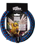 Santo Angelo® ANGEL Textil 4.57mt Cable Instrumento Plug ¼" Recto a Plug ¼" L 90° OFHC