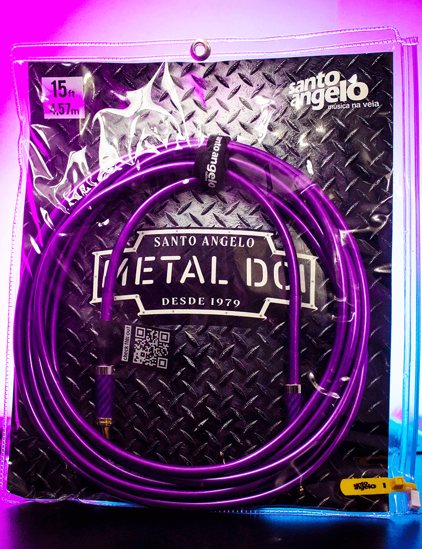 Santo Angelo® Metal Dci Purple 4.57mt Cable Instrumentos Plug ¼" Recto A Plug ¼" Recto Ofhc
