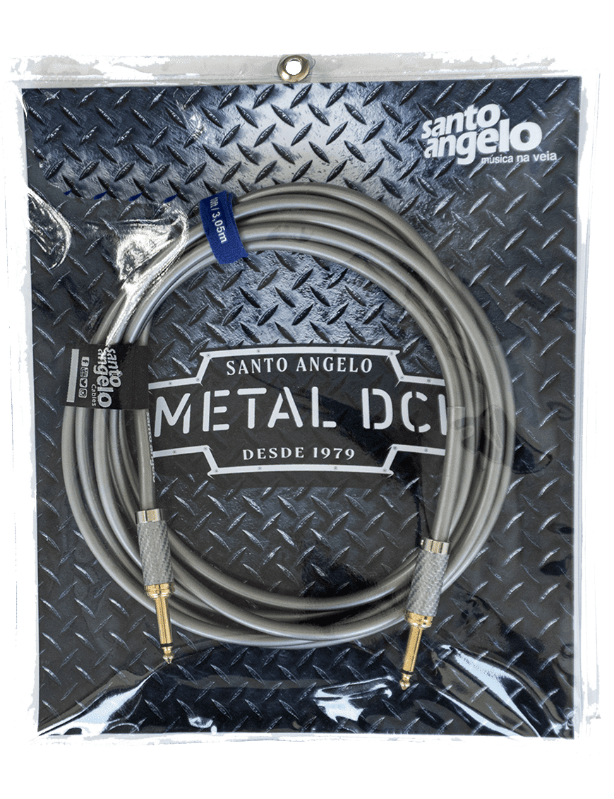 Santo Angelo® Metal Dci Silver 6.10mt Cable Instrumentos Plug ¼" Recto A Plug ¼" Recto Ofhc