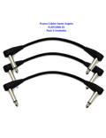 Santo Angelo® Pack x 3 FLATCONN 25cm Cable Pedal Plug ¼" L 90° OFHC