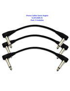 Santo Angelo® Pack x 3 FLATCONN 25cm Cable Pedal Plug ¼" L 90° OFHC