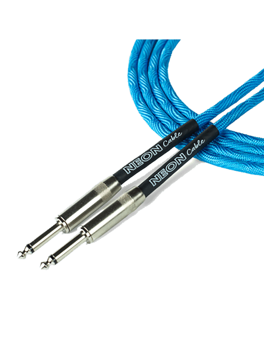 Santo Angelo Neon Blue Cable Instrumentos Plug ¼" Recto A Plug ¼" Recto Ofhc | 6.10mt