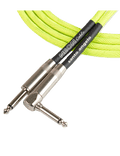 Santo Angelo® Neon Green Cable Instrumentos Plug ¼" Recto A Plug ¼" 90° Ofhc | 4.57mt