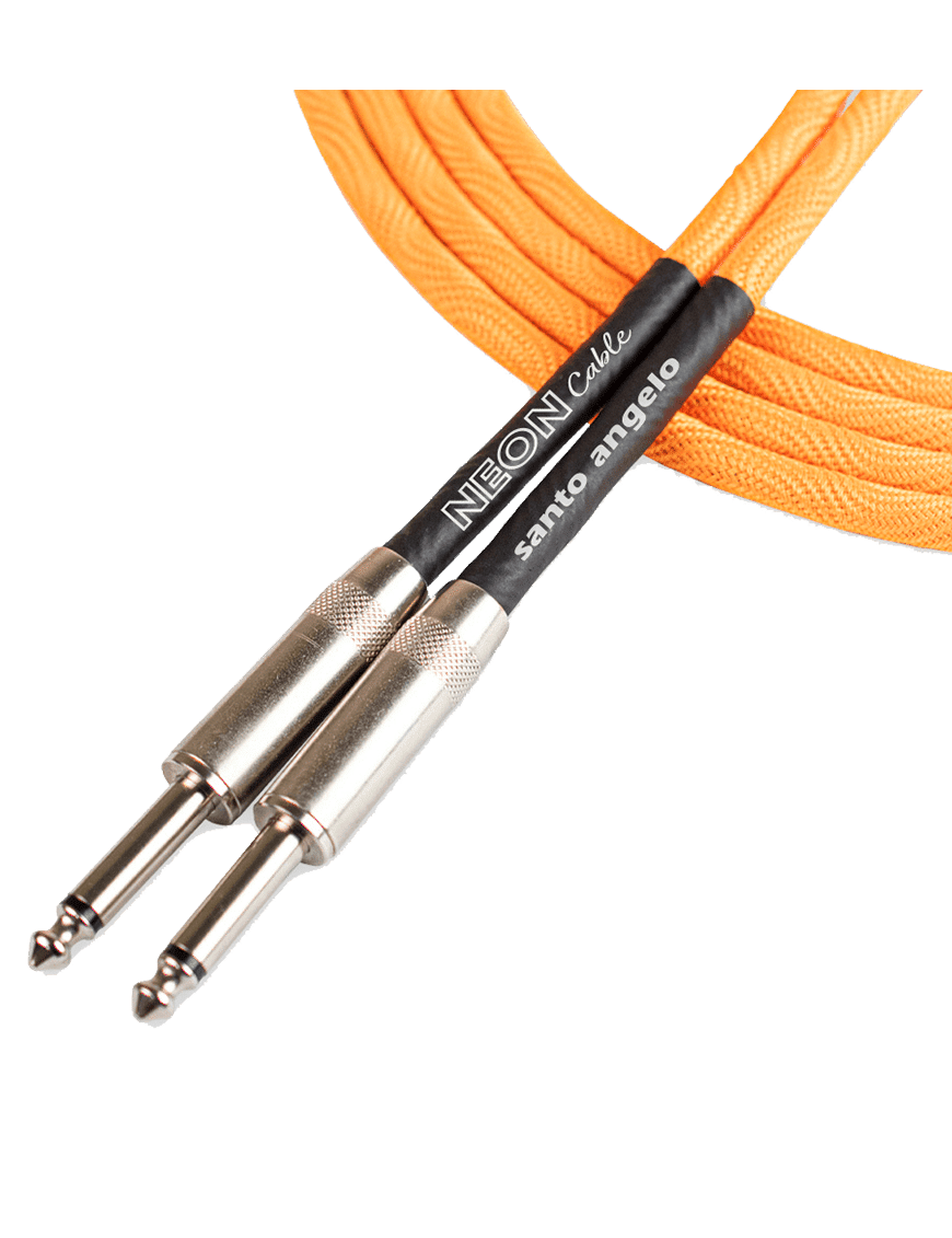 Santo Angelo® Neon Orange Cable Instrumentos Plug ¼" Recto A Plug ¼" Recto Ofhc | 4.57mt