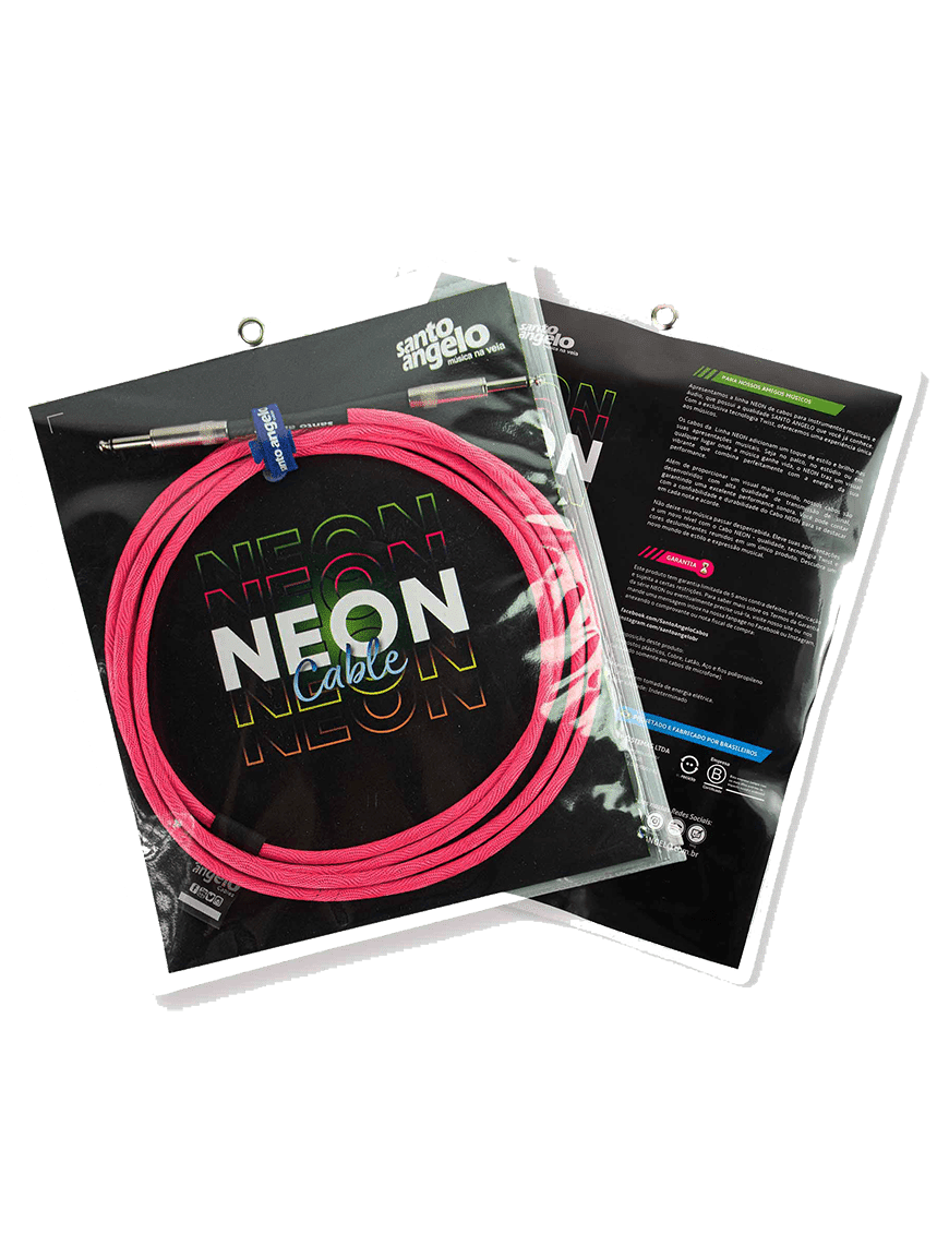 Santo Angelo® Neon Pink Cable Instrumentos Plug ¼" Recto A Plug ¼" Recto Ofhc | 4.57mt