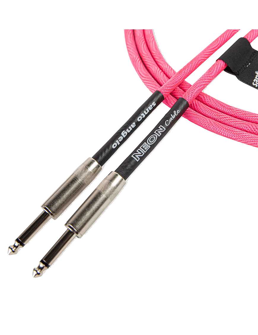 Santo Angelo® Neon Pink Cable Instrumentos Plug ¼" Recto A Plug ¼" Recto Ofhc | 3.05mt