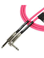Santo Angelo® Neon Pink Cable Instrumentos Plug ¼" Recto A Plug ¼" 90° Ofhc | 3.05mt