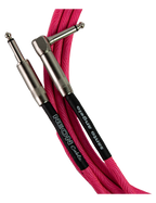 Santo Angelo® NEON Pink 6.10mt Cable Instrumentos Plug ¼" Recto a Plug ¼" 90° OFHC