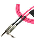 Santo Angelo® NEON Pink 6.10mt Cable Instrumentos Plug ¼" Recto a Plug ¼" 90° OFHC