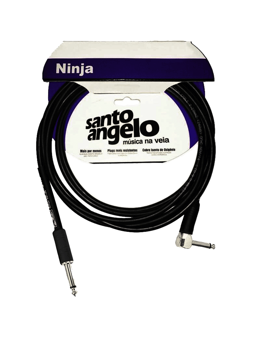 Santo Angelo Ninja Cable Instrumentos Plug ¼" Recto A Plug ¼" L 90° Ofhc | 3.05 Mt