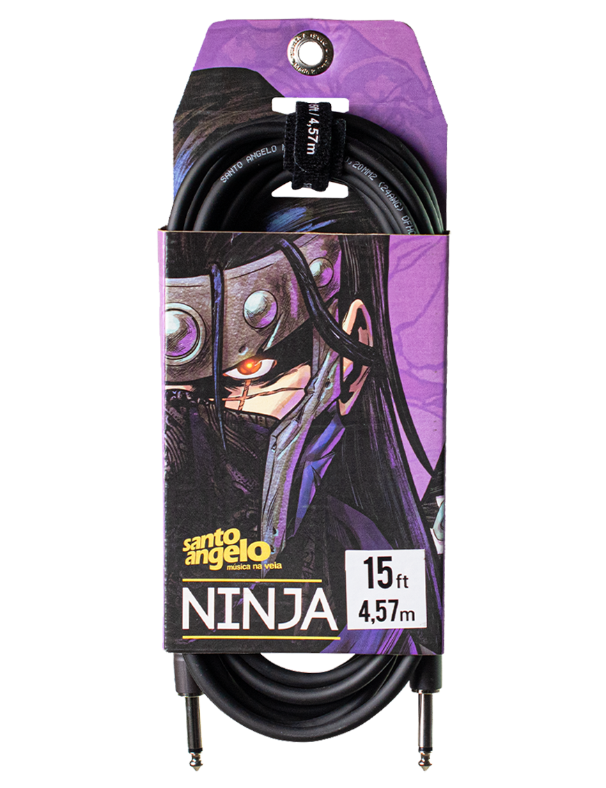 Santo Angelo® NINJA 4.57mt Cable Instrumentos Plug ¼" Recto a Plug ¼" Recto OFHC