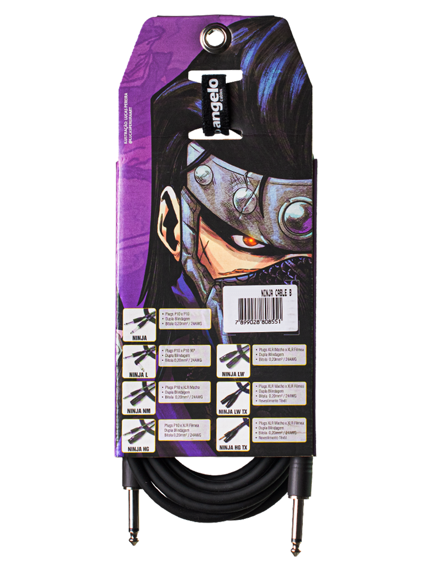 Santo Angelo Ninja Cable Instrumentos Plug ¼" Recto A Plug ¼" Recto Ofhc Largo: 6.10 Mt