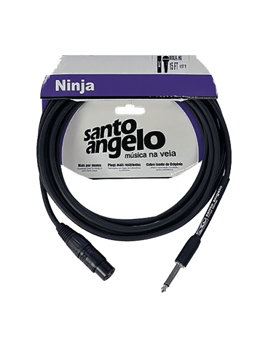 Santo Angelo Ninja Cable Micrófono Xlr Hembra A Plug ¼" Ofhc | 3.05 Mt