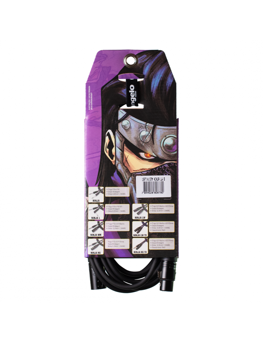 Santo Angelo® NINJA LW 4.57m Cable Micrófono XLR a XLR OFHC