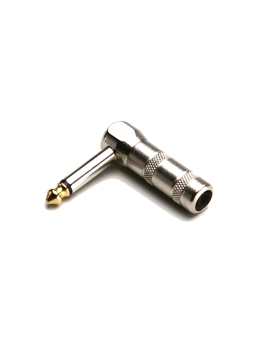 Santo Angelo® P10ML Mono Conector Plug ¼" TS Angulado 90° Punta Bañada en Oro