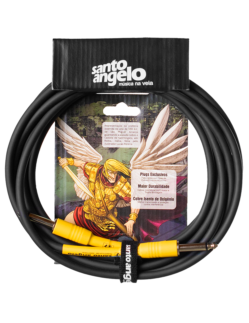 Santo Angelo® SAMURAI 3.05mt Cable Instrumentos Plug ¼" Recto a Plug ¼" OFHC