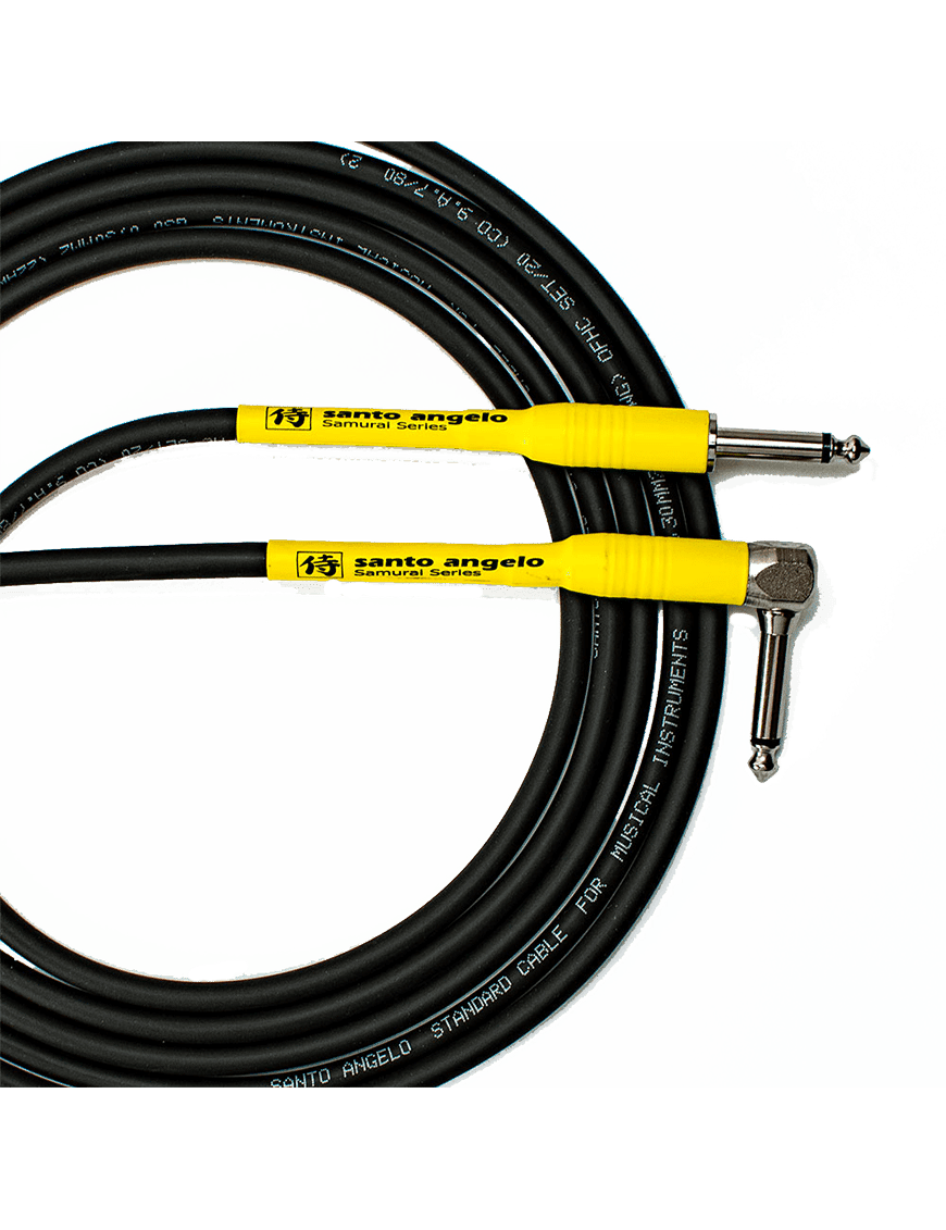 Santo Angelo® Samurai 3.05mt Cable Instrumentos Plug ¼" Recto A Plug ¼" L 90° Ofhc