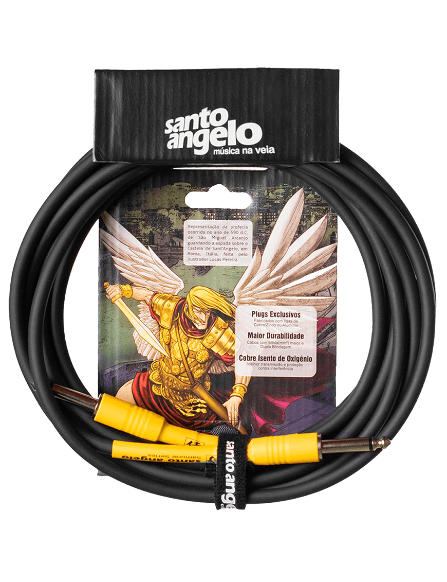 Santo Angelo® Samurai 6.10mt Cable Instrumentos Plug ¼" Recto A Plug ¼" Ofhc