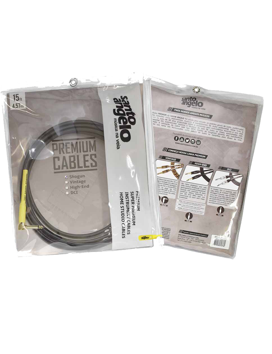 Santo Angelo® SHOGUN Cable Instrumentos Plug ¼" Recto a Plug ¼" L 90° OFHC | 6.10 mt