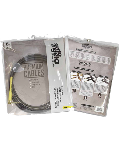 Santo Angelo® SHOGUN Cable Instrumentos Plug ¼" Recto a Plug ¼" L 90° OFHC | 6.10 mt