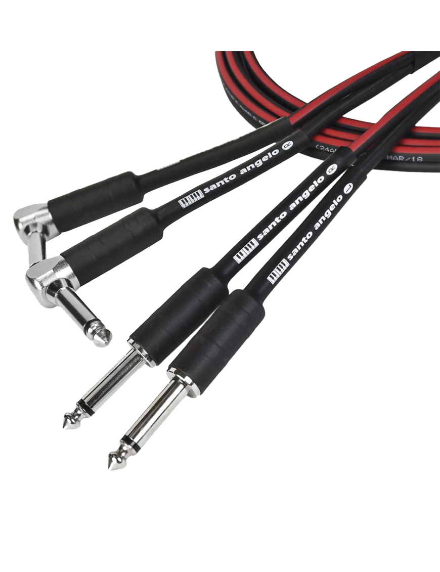 Santo Angelo® TK 3.05mt Cable Teclado Estéreo 2Plug ¼" Recto a 2Plug ¼" L 90° OFHC