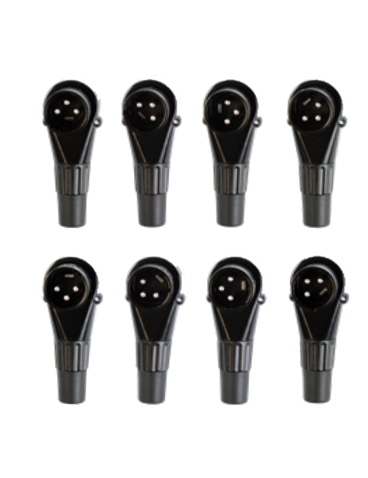 Santo Angelo® XLR Angulado Conector Volante Macho 3 Pines 8 ángulos
