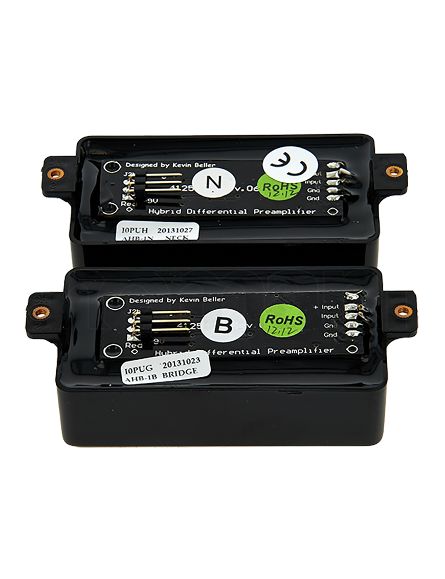 Seymour Duncan® AHB-1s Blackouts® Cápsulas Guitarra Eléctrica Activa Humbucker Set Kit: Neck Bridge Black