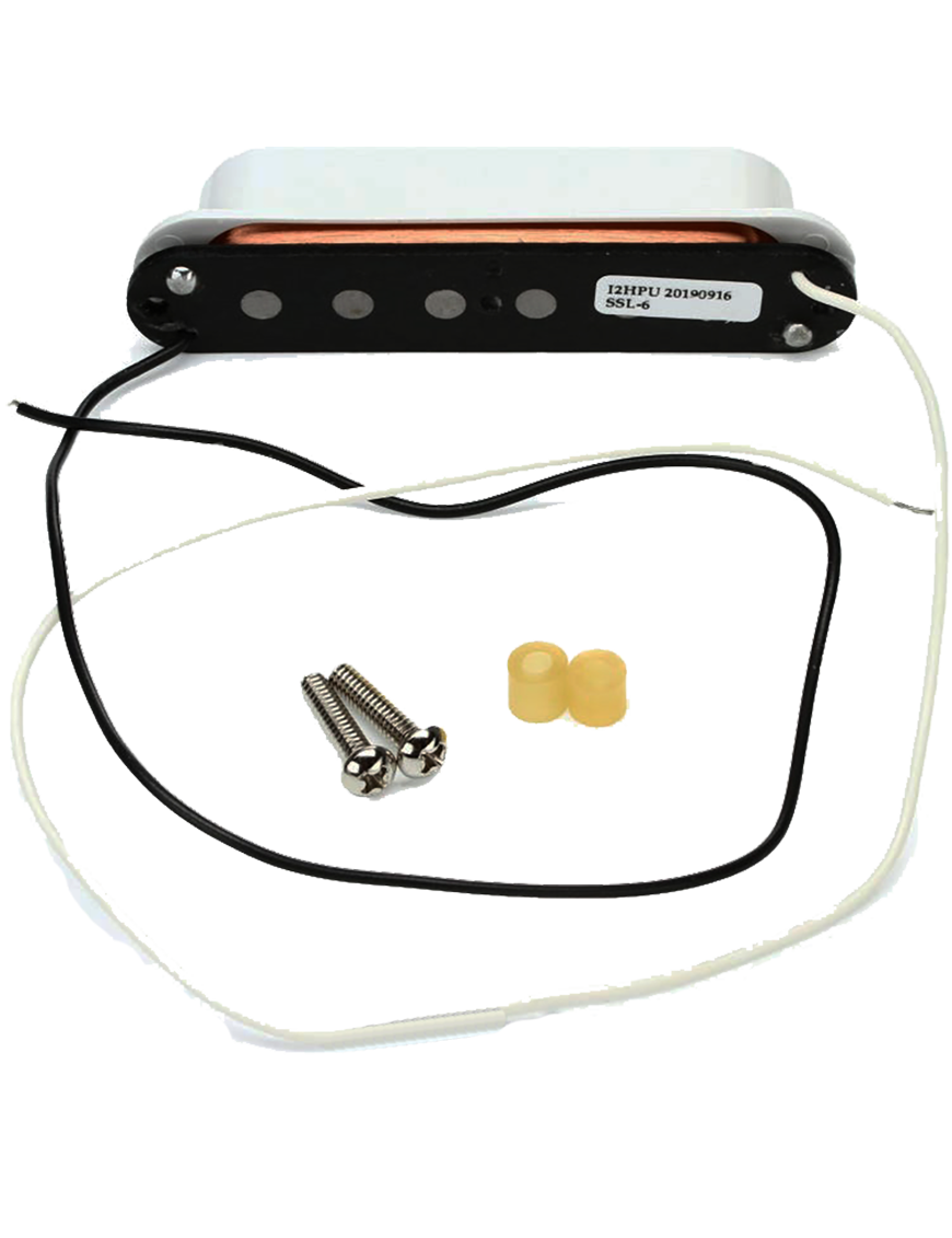 Seymour Duncan® SSL-6 Custom Flat Staggered™ Strat Cápsulas Guitarra Eléctrica Single Coil Cover: White