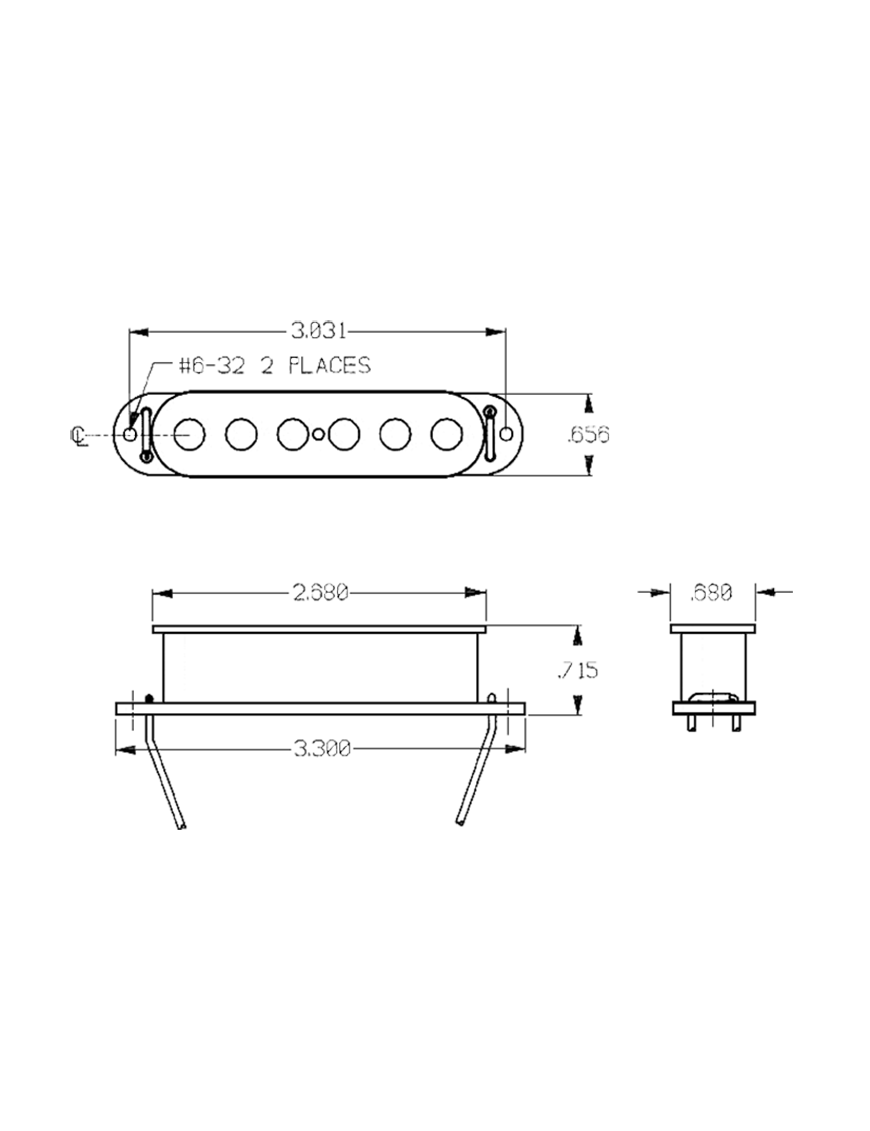 Seymour Duncan® SHR-1b Hot Rails® Strat Cápsulas Guitarra Eléctrica Bridge Single Coil Cover: White