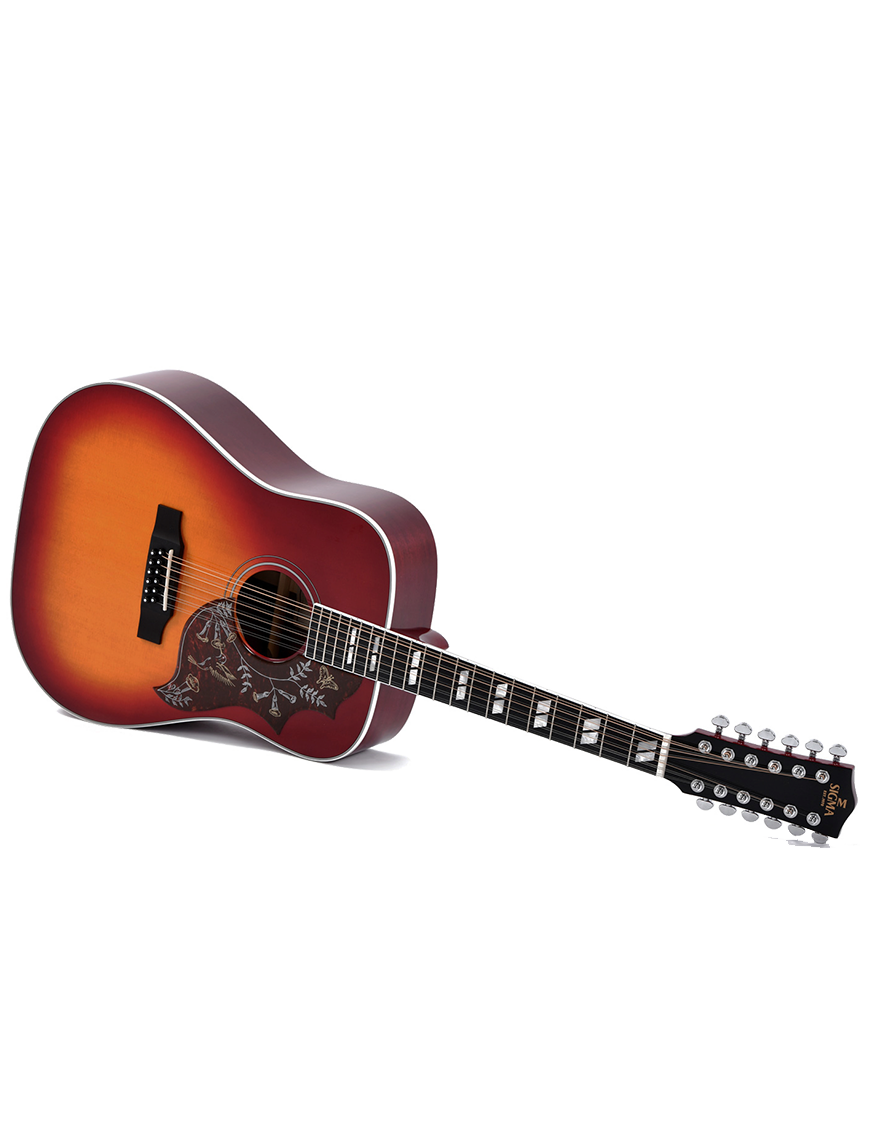 Sigma® DM12-SG5 Guitarra Electroacústica 12 Cuerdas Dreadnought Fishman® Softcase | Vintage Cherry Sunburst