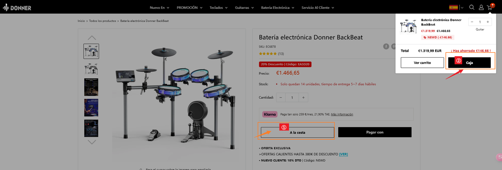Donner S100 Piano digital de 88 teclas EC7134