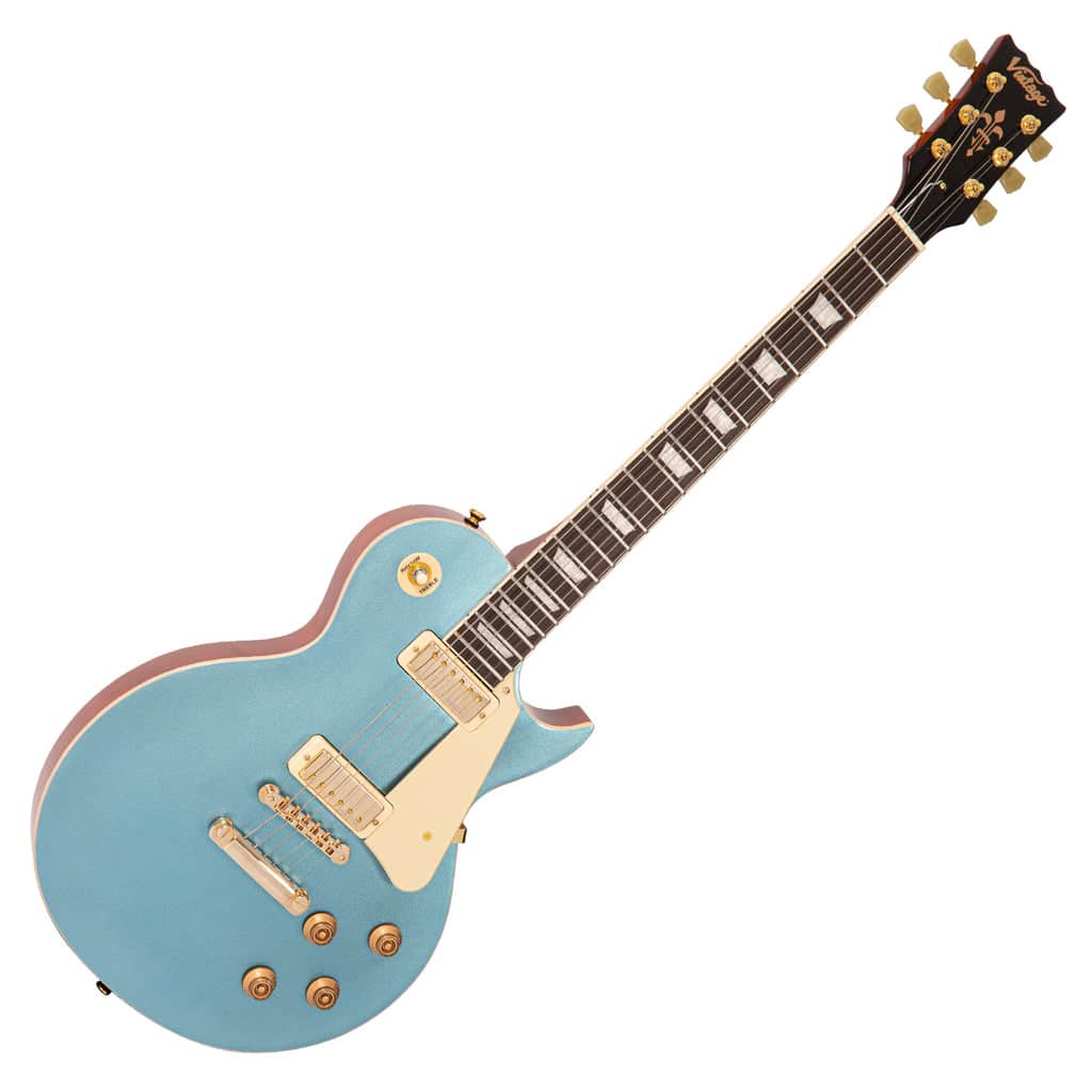 Vintage Guitarra Eléctrica V100m Mini Double Coil Reeditada ~ Gun Hill Blue