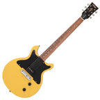 Vintage V130 Proshop Unique Guitarra Electrica – MATT TV Yellow