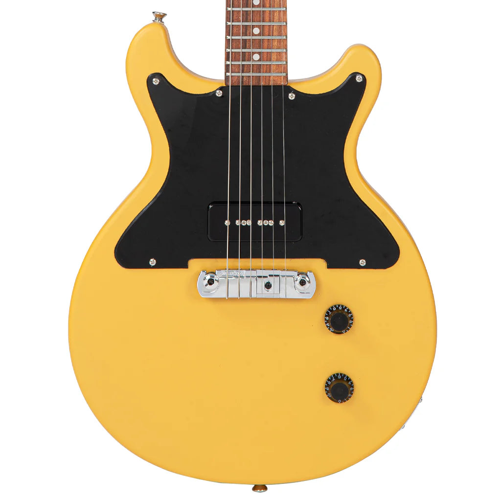 Vintage V130 Proshop Unique Guitarra Electrica – MATT TV Yellow
