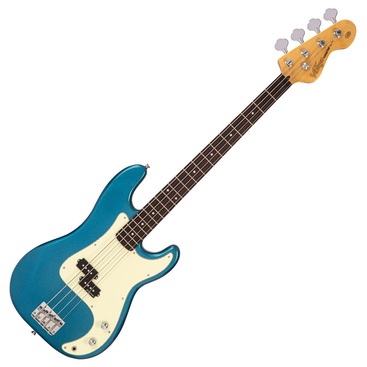Vintage V40 Coaster Series Bass Guitar – Candy Apple Blue
