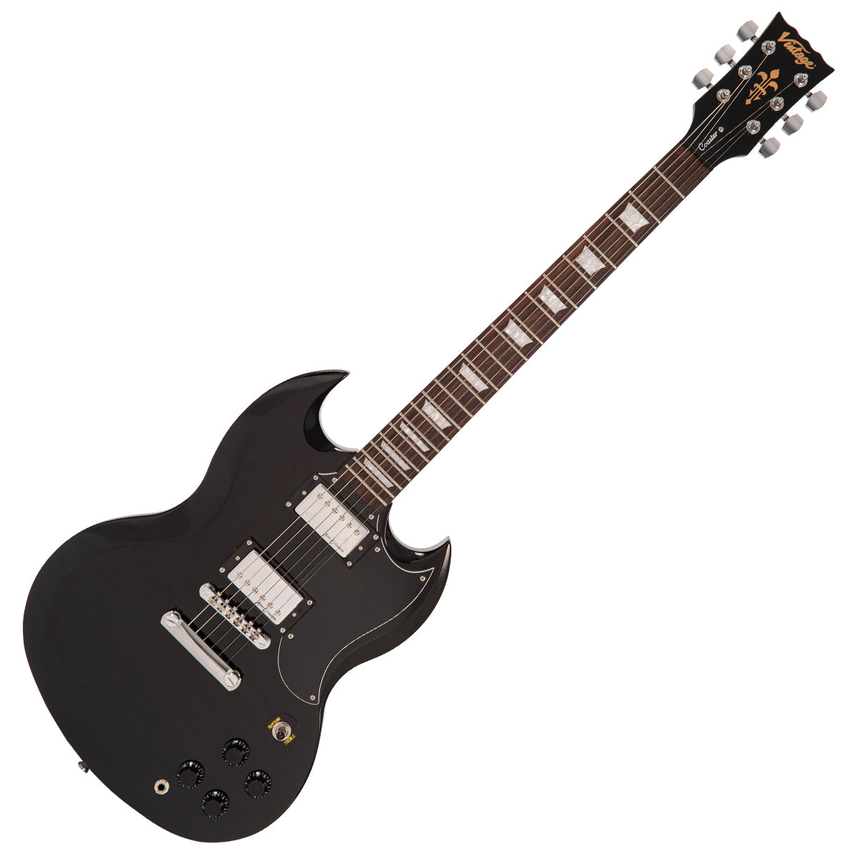 Vintage V69 Coaster Series Electric Guitar – Gloss Black