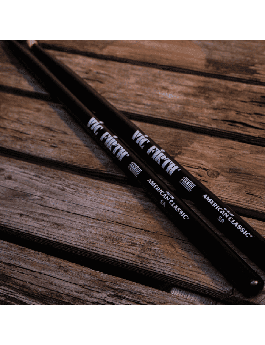 Vic Firth 5a-Bk American Classic Baqueta Negra Punta Madera
