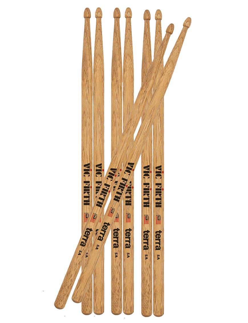 VIC FIRTH® 5AT Pack American Classic® Terra Baquetas Punta Madera Pack: 4 Pares