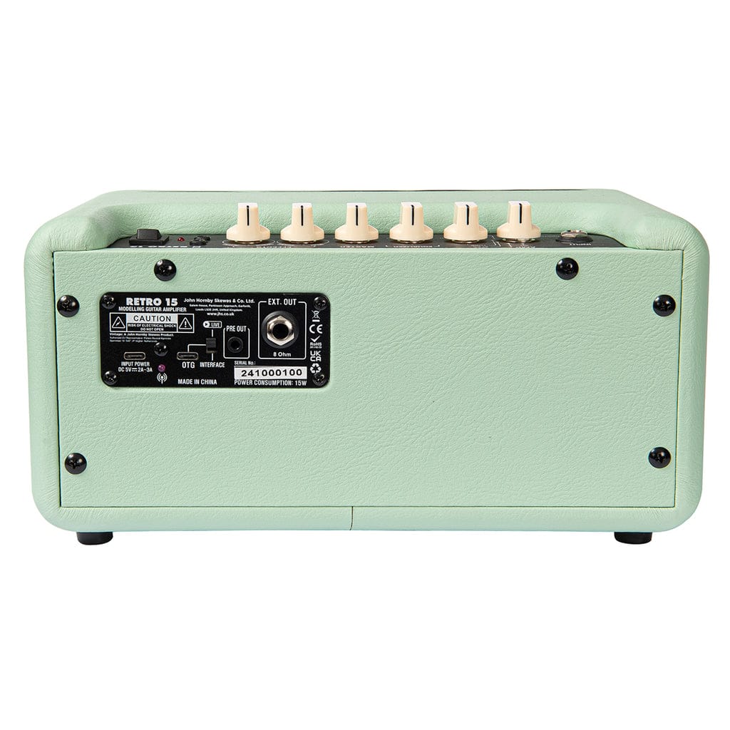 Vintage Amplificador De Guitarra Retro De 25 W Con Dsp - Verde Menta