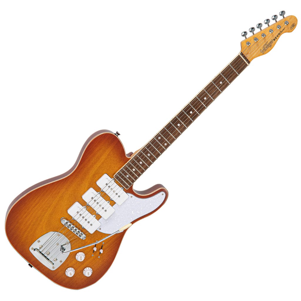 Vintage Guitarra Eléctrica Revo Series Trio ~ Honeyburst