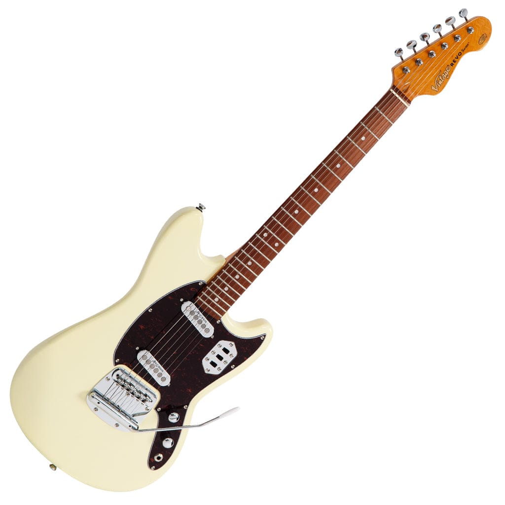 Vintage Guitarra Eléctrica De Doble Bobina Ss 'Colt' De La Serie Revo ~ Blanco Vintage
