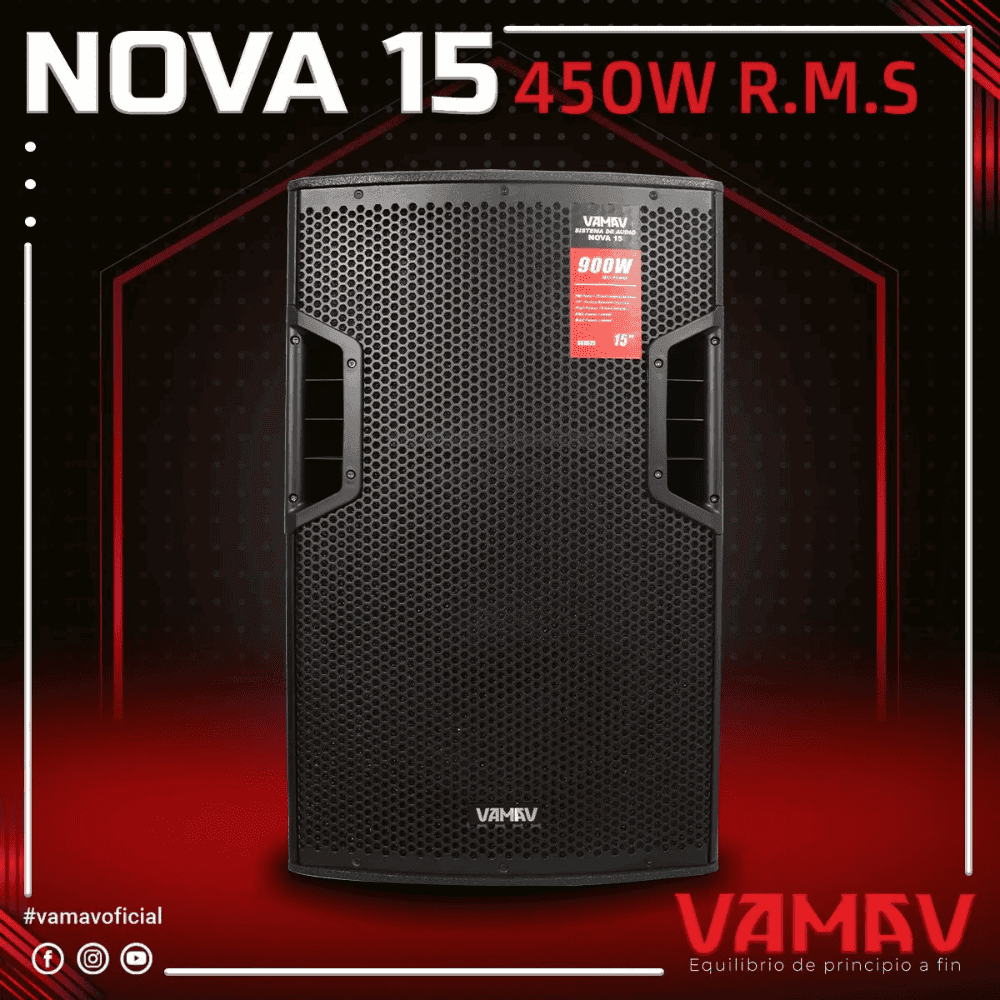 Vamav Nova 15 Caja Activa 15″ Bluetooth 450w Rms
